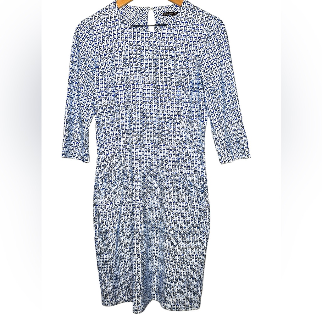 J Mclaughlin Women's Catalyst Catalina Cloth Sheath Dress Medium Blue Small